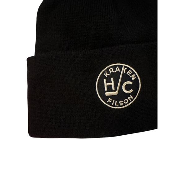 CC Filson Kraken HC Seattle Black Beanie Hat Cap Member Exclusive Limited Hockey - Picture 2 of 6